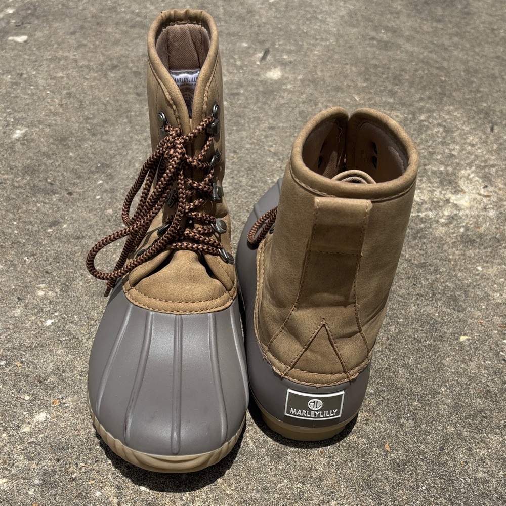 Marleylilly Brown and Gray Duck Boots
